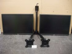 Two Dell U2412 24in. Monitors, with twin deskmount monitor armsPlease read the following important