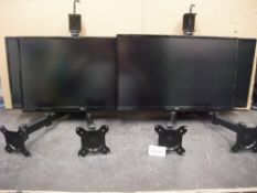 Four LG 24UD58-B 24in. Monitors, with two twin deskmount monitor armsPlease read the following