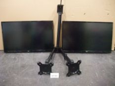 Two LG 24UD58-B 24in. Monitors, with twin deskmount monitor armsPlease read the following