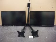 Two LG 24UD58-B 24in. Monitors, with twin deskmount monitor armsPlease read the following