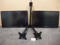 Two LG 24UD58-B 24in. Monitors, with twin deskmount monitor armsPlease read the following