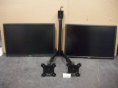 Two Dell U2412 24in. Monitors, with twin deskmount monitor armsPlease read the following important