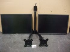 Two Dell U2412 24in. Monitors, with twin deskmount monitor armsPlease read the following important