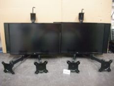 Four LG 24UD58-B 24in. Monitors, with two twin deskmount monitor armsPlease read the following