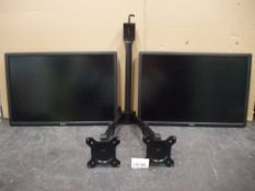 Two Dell U2412 24in. Monitors, with twin deskmount monitor armsPlease read the following important