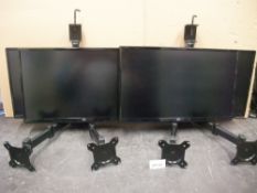 Four LG 24UD58-B 24in. Monitors, with two twin deskmount monitor armsPlease read the following