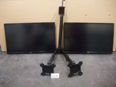 Two LG 24UD58-B 24in. Monitors, with twin deskmount monitor armsPlease read the following