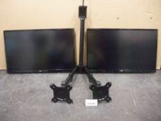 Two LG 24UD58-B 24in.Monitors, with twin deskmount monitor armsPlease read the following important