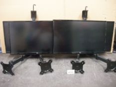 Four LG 24UD58-B 24in. Monitors, with two twin deskmount monitor armsPlease read the following