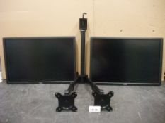 Two Dell U2412 24in. Monitors, with twin deskmount monitor armsPlease read the following important