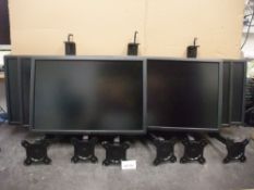 Six Dell U2412 24in. Monitors, with three twin deskmount monitor armsPlease read the following