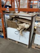Steel Framed Product Box, with contents (rubbish), and two boxes to side, on pallet (C0121) & (