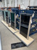 Four Mobile Double Sided Display Stands, approx. 1150mm wide, Lot located 33-37 Carron Place, East