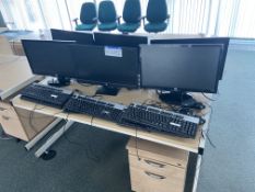 Six HP Flat Screen Monitors, with six keyboards and six mice, Lots Located Caledonia House, 5