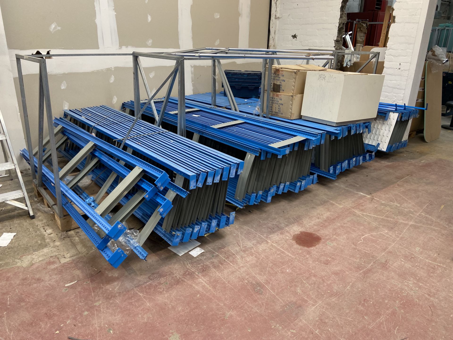 STOCK RACK END FRAMES, as set out in one area, with 12 cage pallets and on three pallets and also as - Image 2 of 5