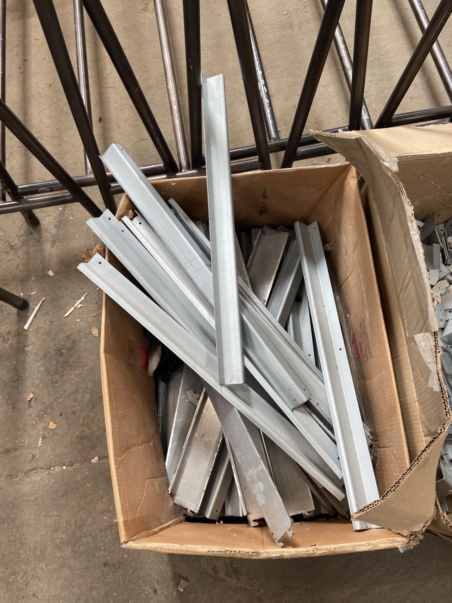 Assorted Brackets & Fittings, in two cardboard boxes, Lot located 3337