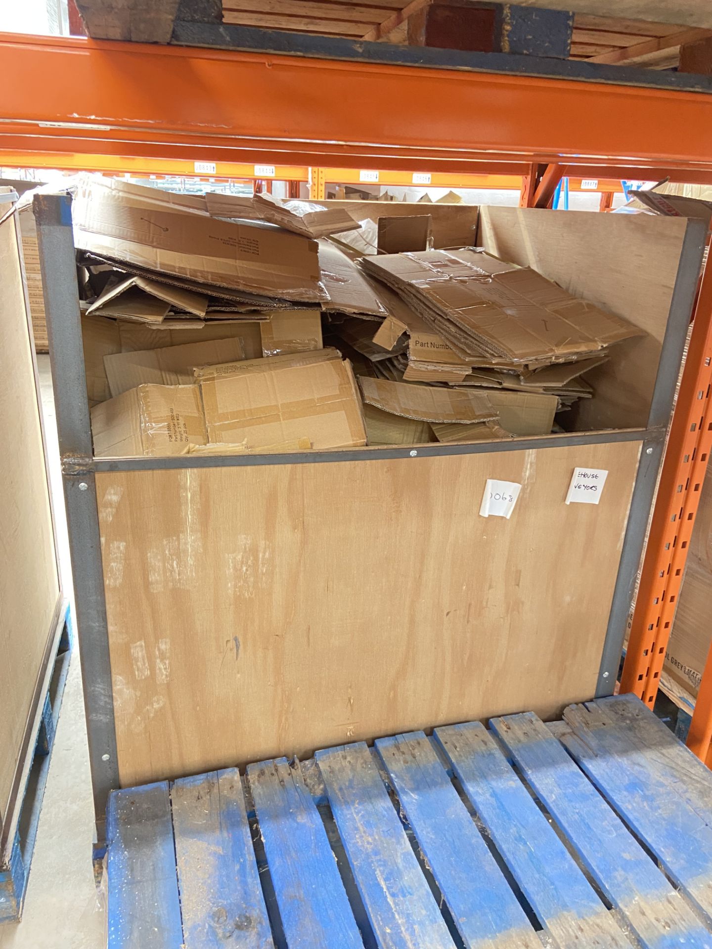Steel Framed Packing Box, with contents of empty cardboard boxes (J0795), Lot located 33-37 Carron - Image 2 of 2