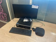 Three Monitors, with three keyboards, three mice and Zebra LP 2844 label printer (excluding personal
