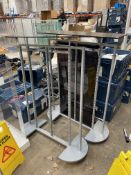 Mobile Double Sided Display Stands, each 1m wide (one missing wheel), Lot located 33-37 Carron