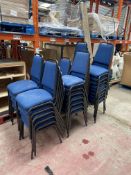 Approx. 40 Blue Fabric Upholstered Steel Framed Stand Chairs, Lot located 33-37 Carron Place, East