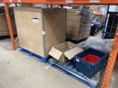 Steel Framed Packing Chest, with contents, including hanging equipment and brackets, in box on