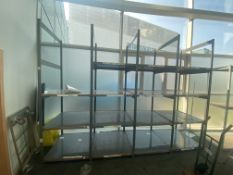 Four Bay Mainly Four Tier Steel Stock Rack, each bay approx. 1m x 950mm x 2.7m high, Lots Located