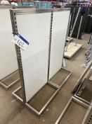 Two Stainless Steel Framed Double Sided Stands, each 620mm wide, Lot located 33-37 Carron Place,