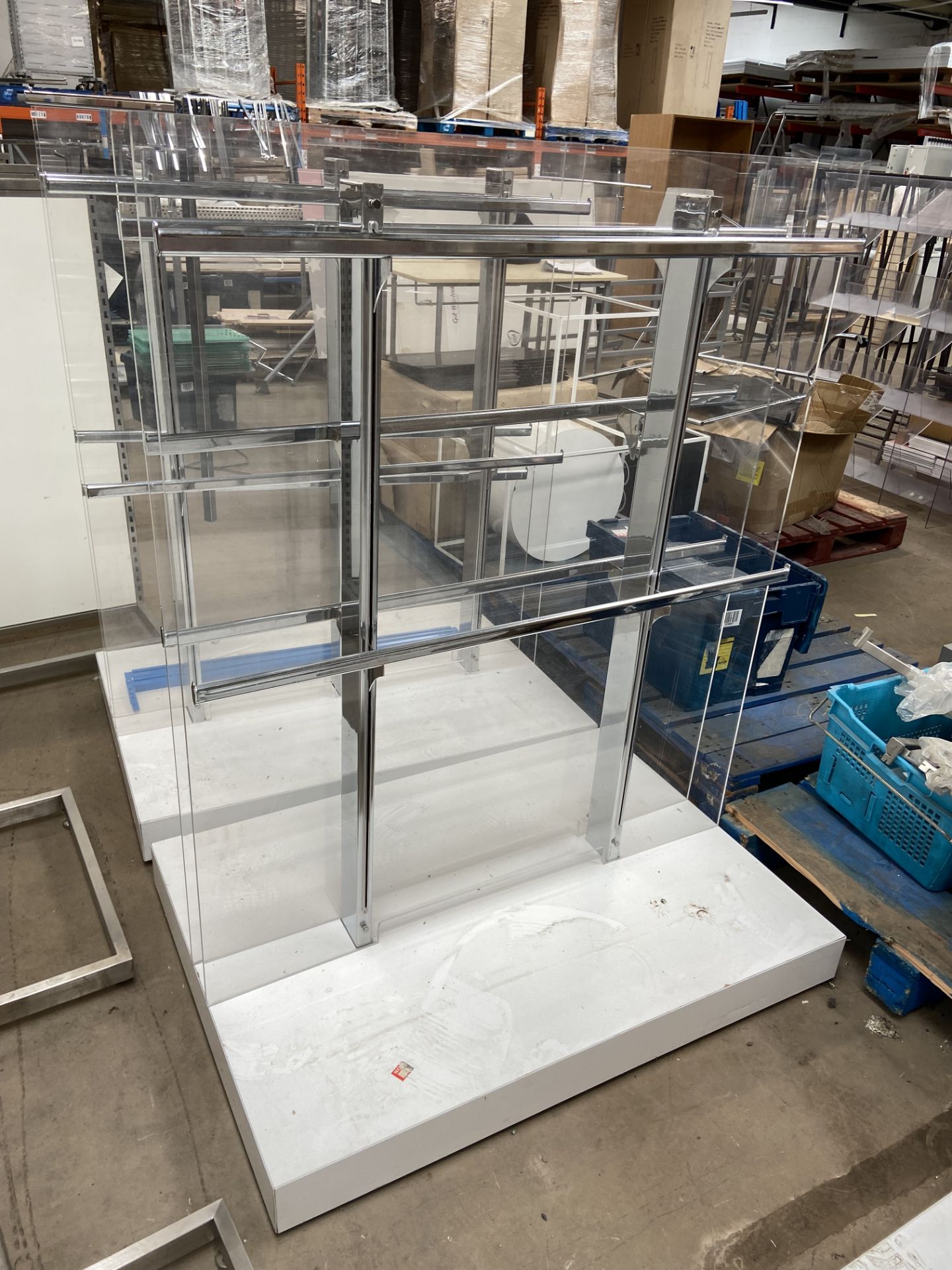 Two Double Sided Mobile Display Racks, each 1.2m wide, Lot located 33 ...