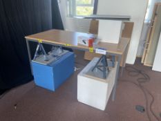 Steel Framed Table, with four axle stands, Lots Located Caledonia House, 5 Inchinnan Drive,