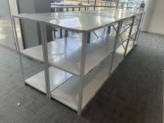 Seven Bay Three Tier Stock Rack, each bay approx. 1.22m x 620mm x 1.2m high, Lots Located