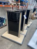Five Mobile Double Sided Display Stands, each approx. 1150mm wide, Lot located 33-37 Carron Place,