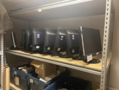 Quantity of Flat Screen Monitors, as set out on racks throughout store room, Lots Located