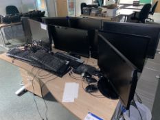 Eight Flat Screen Monitors, with keyboards and mice, Lots Located Caledonia House, 5 Inchinnan
