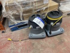 Two Portable Electric Vacuum Cleaners (no hoses), Lot located 33-37 Carron Place, East Kilbride,
