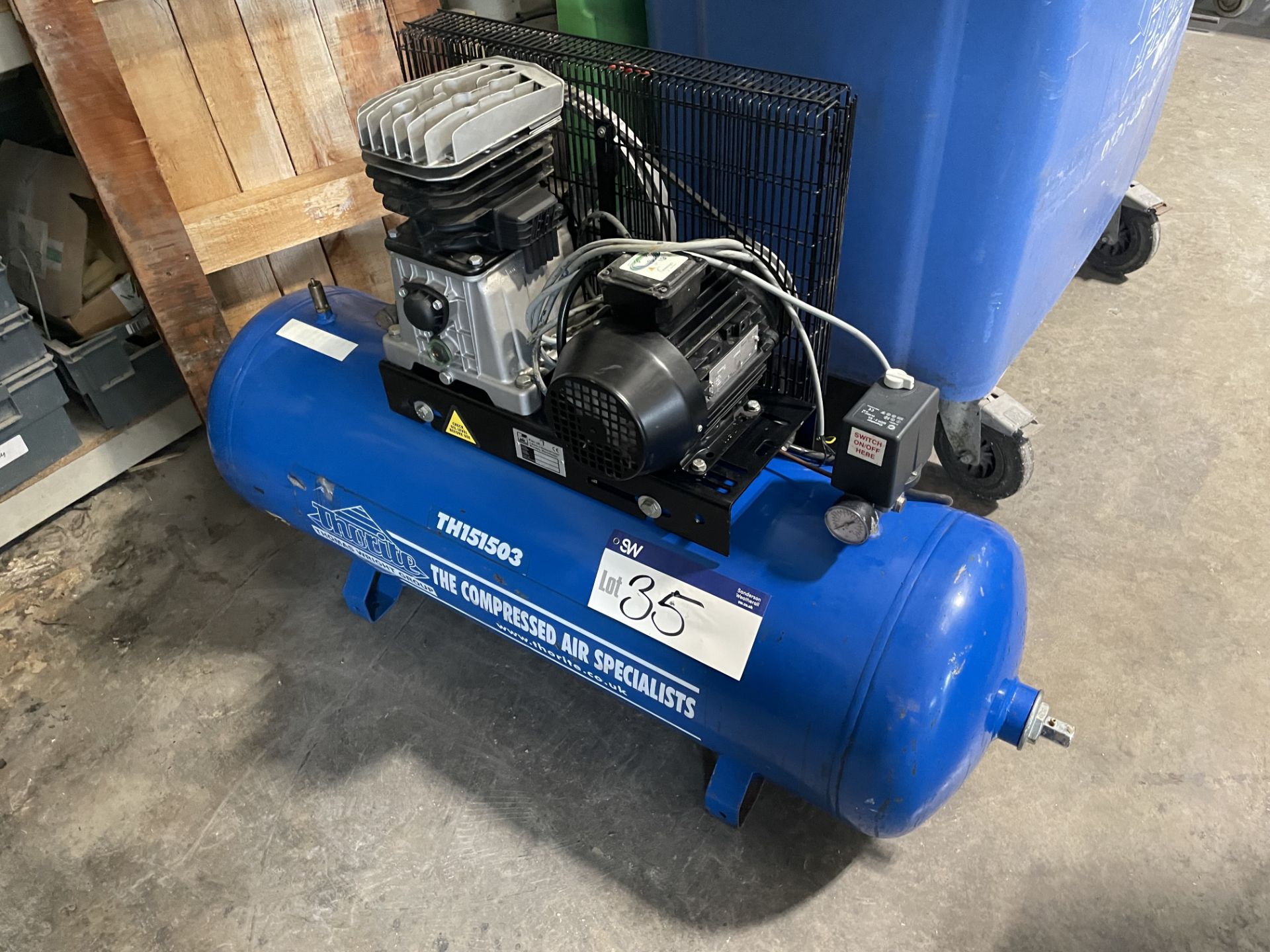 Thorite TH151503 10 bar Air Compressor, 3Hp, 10cfm, with 150 ltr receiver, 415V, 3 phasePlease