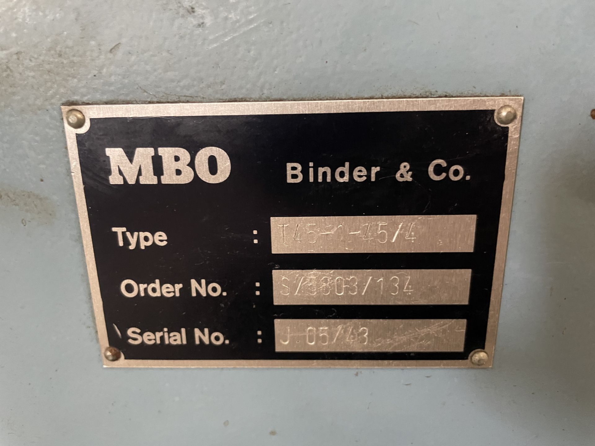 MBO T45-1-45/4 Pharma Folder, serial number S-5803-134, year of manufacture 1990, with T45-P suction - Image 6 of 7