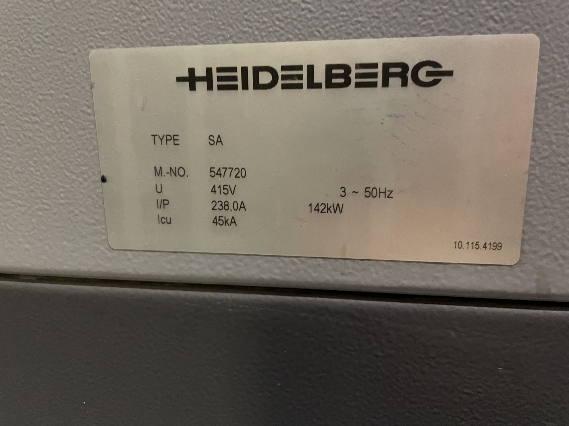 Heidelberg SM102 10P 10 COLOUR PRINTING PRESS, serial number 547720, year of manufacture 2006, circa - Image 14 of 18