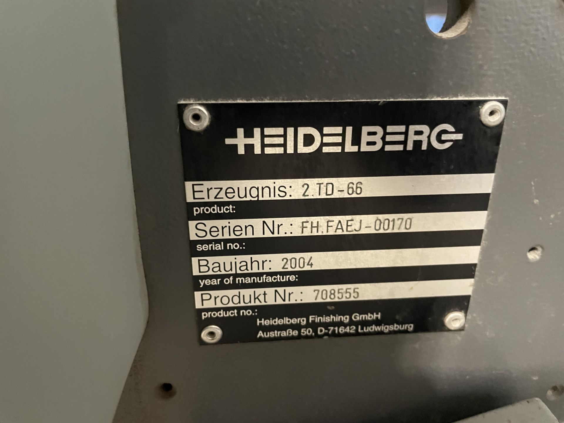 Heidelberg TD78-6-4-4-PD Stahl Folder, serial number FH.FAEC-00035, year of manufacture 2004, with - Image 9 of 16