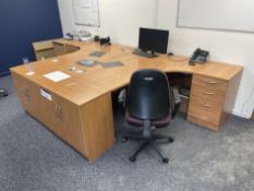 Office Furniture Contents of Main Office, including multi drawer filing cabinets, two desks,