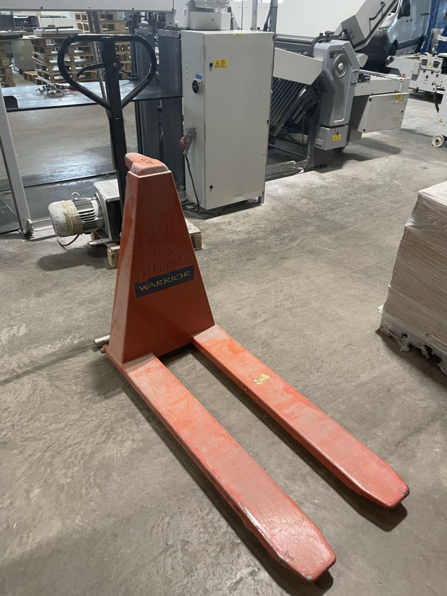 Warrior 1000kg Hand Hydraulic High Lift Pallet Truck (red)Please read the following important
