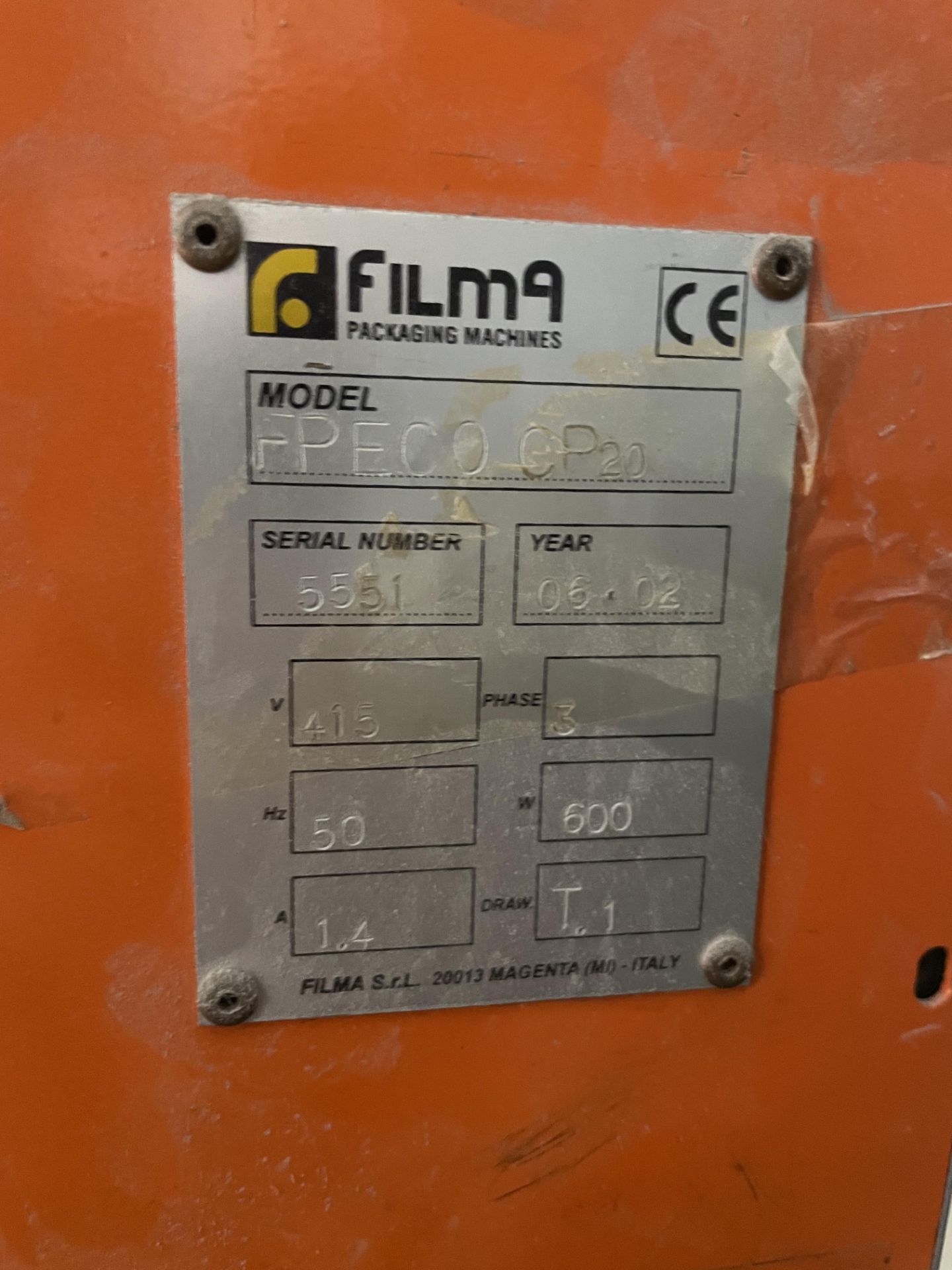 Film 9 FP ECO CP20 Rotary Pallet Wrapper, serial number 555 year of manufacture 2002, with 1480mm - Image 4 of 4