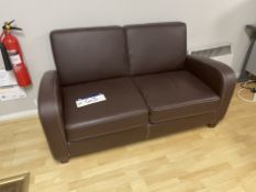 Brown Two Seater Leather Effect SofaPlease read the following important notes:-Skilled engineers