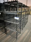 Six Bay Five Tier Welded Steel Rack (formerly used for UPS equipment), approx. 3.3m x 840mm x 1.