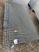 FOUR GALVANISED STEEL WALKWAY PANELS, each approx. 2m x 1m x 40mmPlease read the following important