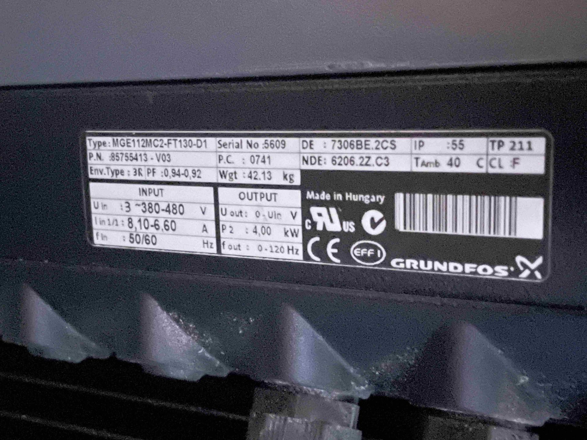 Grundfos CRE15 CR1E115-05 A-FGJ-I-E-HQQE Multi Stage Pump, with electric motor drivePlease read - Image 3 of 6