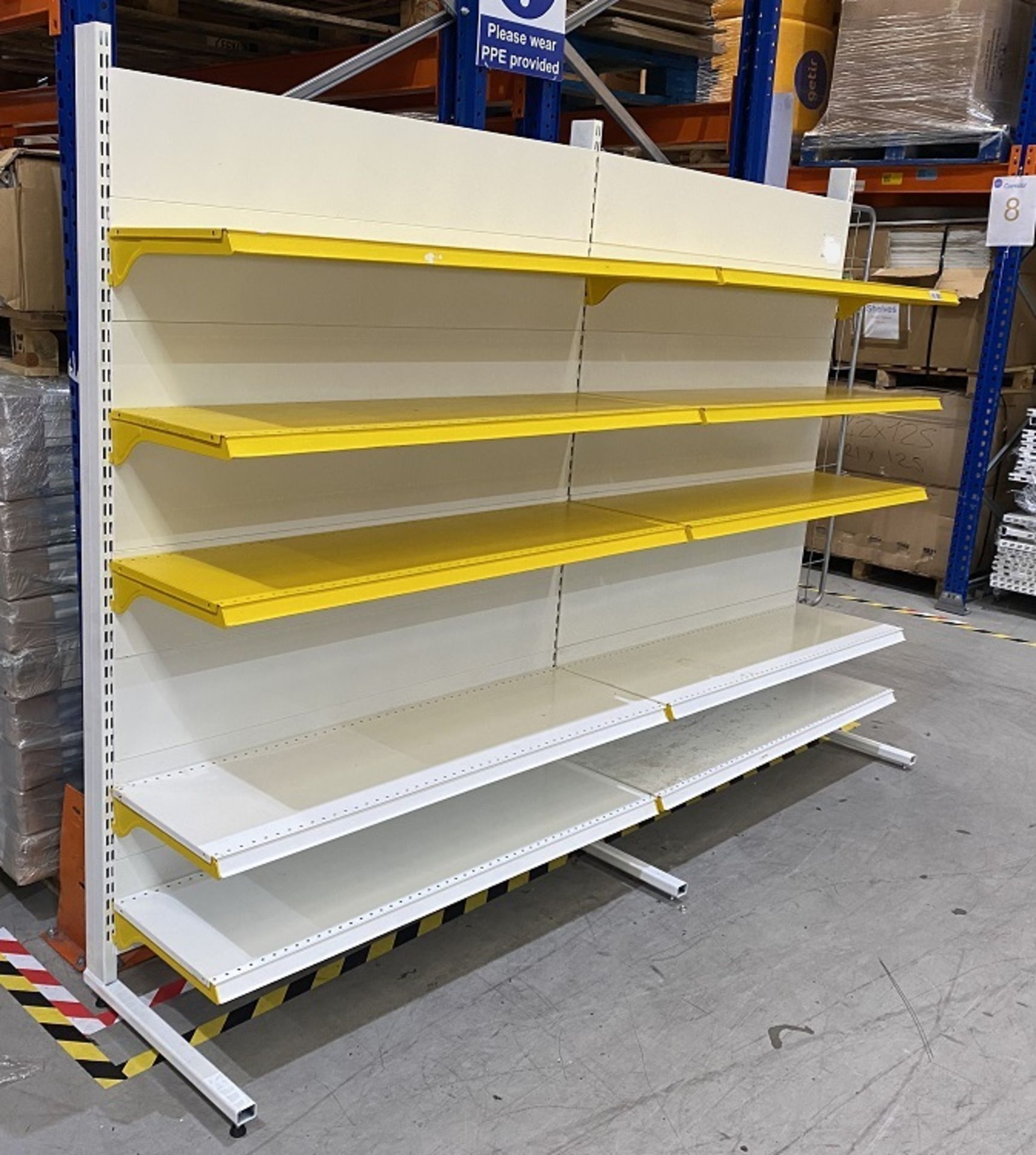 Nine Bay Retail Adjustable Shelving Units, comprising ten 1850mm uprights with clip-on feet, forty - Image 2 of 4