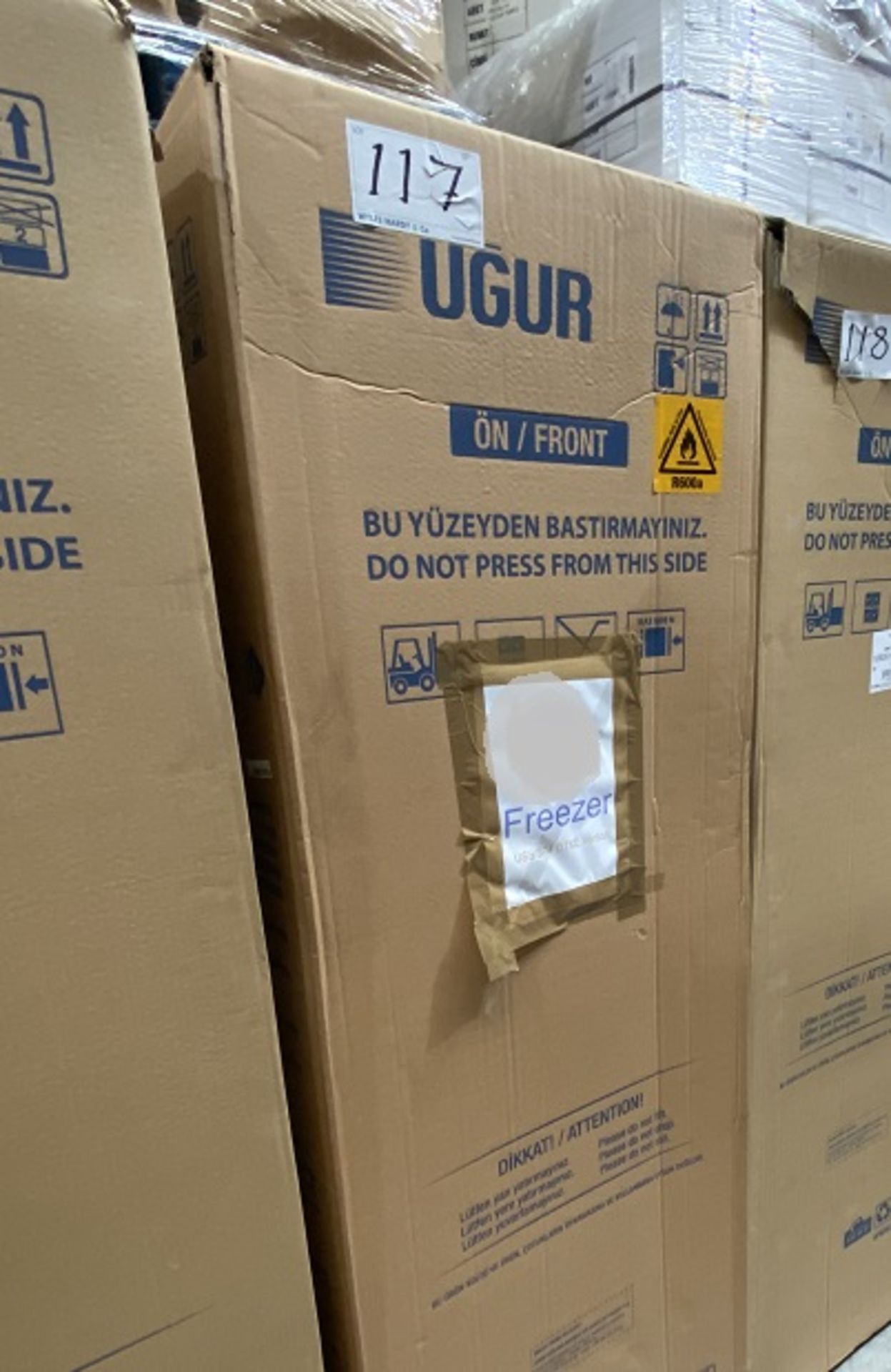 Ugur USS 374 DTKE Single Door Glass Fronted Chiller Cabinet, approx. 590mm x 1850mm x 600mm, 240V (