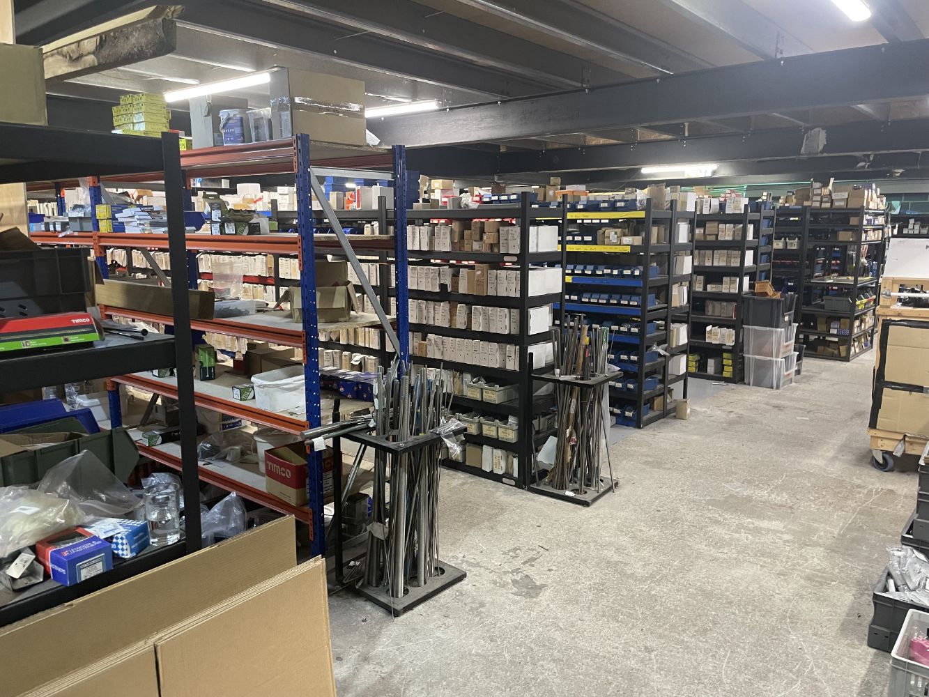 PHASE 1 Large Quantity of DIY Fastenings, Fittings & Ironmongery Stock, Stock Racking, Mezzanine Floor, Warehouse/ Office Furniture & Equipment