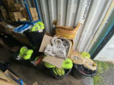 Quantity of Cut Lengths of Rope & Full Roll of Poly-rope, with various colours and lengths of