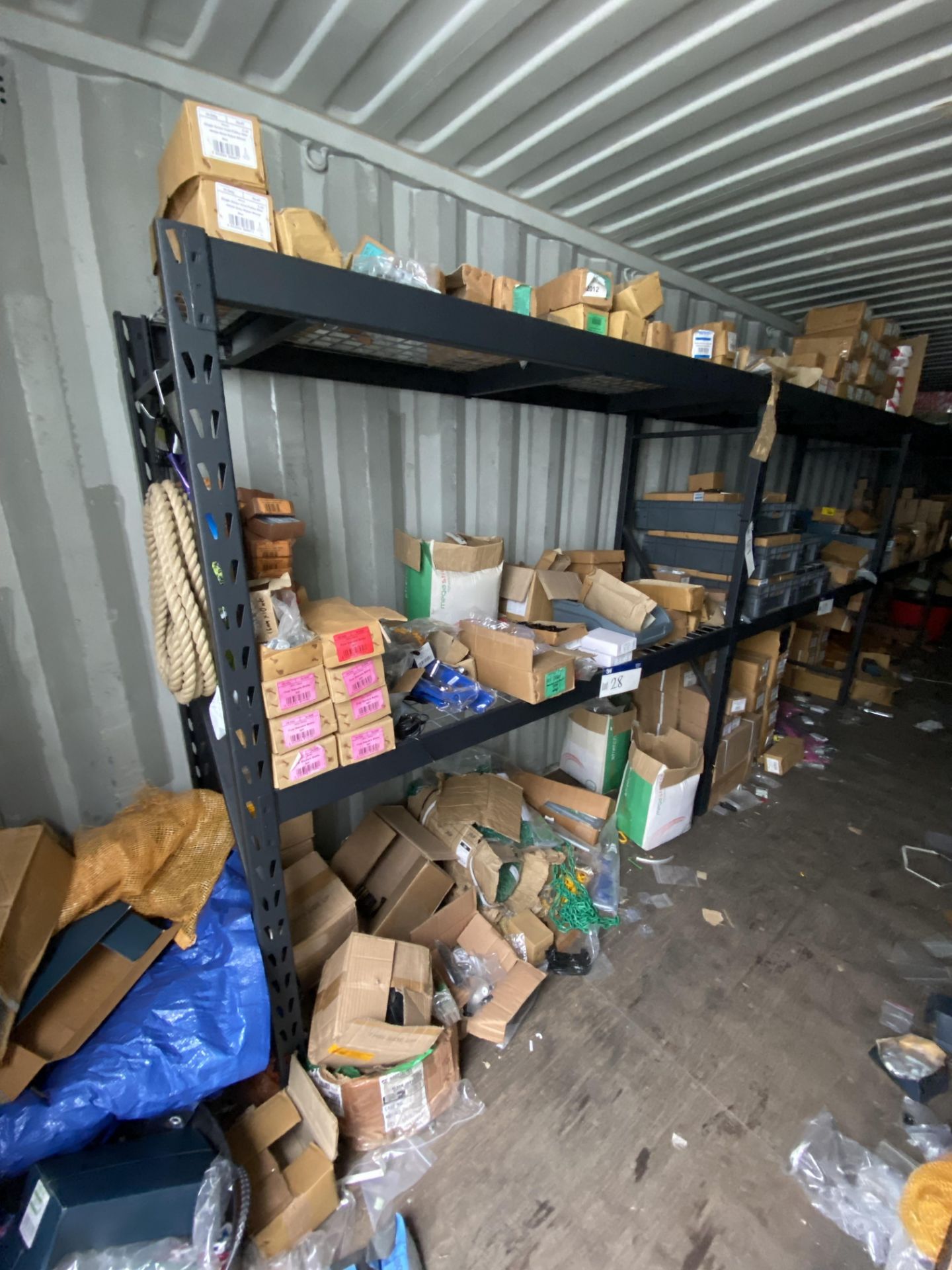 12 Bays of Two Tier Steel Stock Rack (contents excluded – reserve removal until contents cleared)